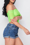 Neon Green Top with Ruching